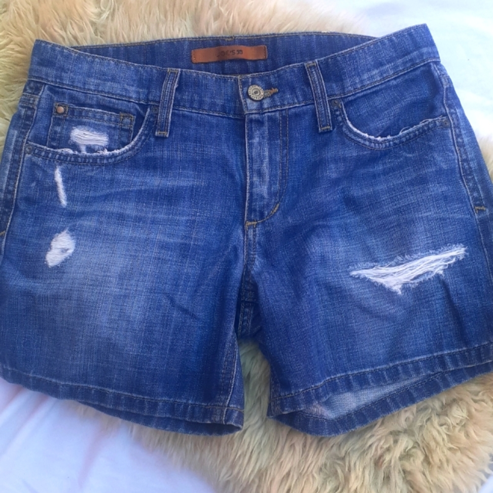 Joe's Samara Distressed 100% Cotton Jean Shorts 26